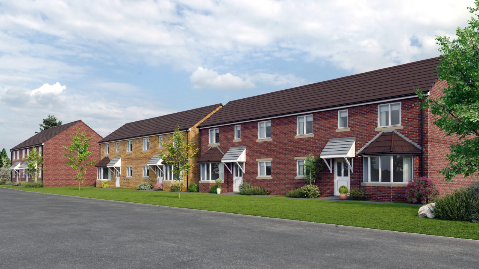Planned affordable homes on a residential street